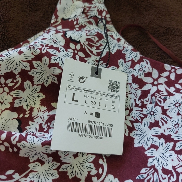 Zara  brown crop top with buckle nwt size L - Picture 8 of 9